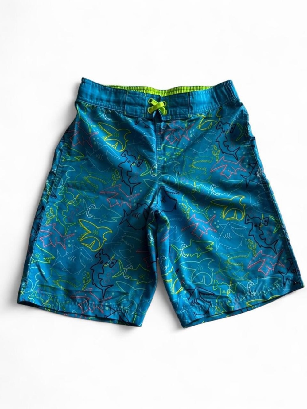 🦈 Cat & Jack Boys Shark Swim Trunks Size L 12/14